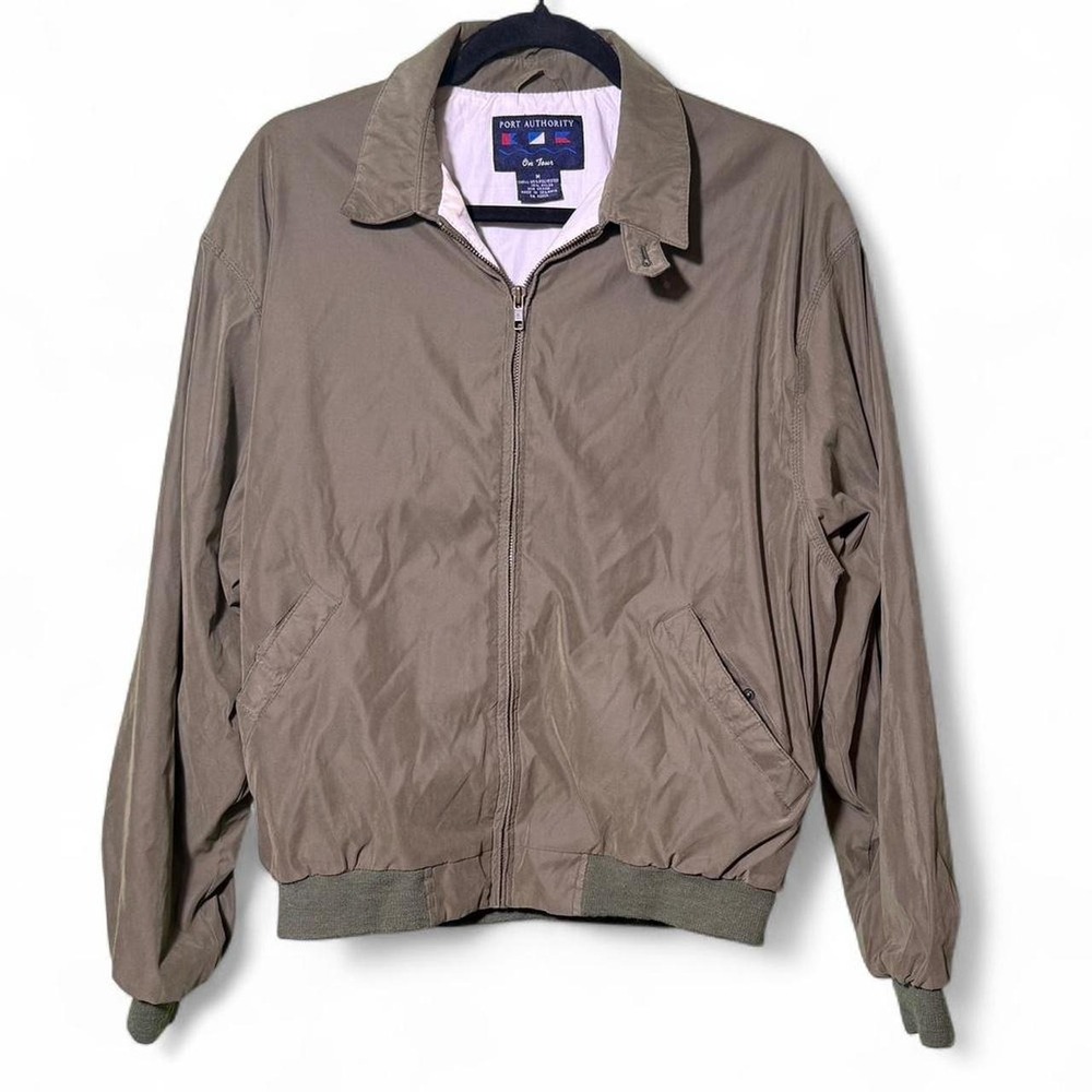 Port Authority On Tour Size Medium olive green zipup collared jacket
